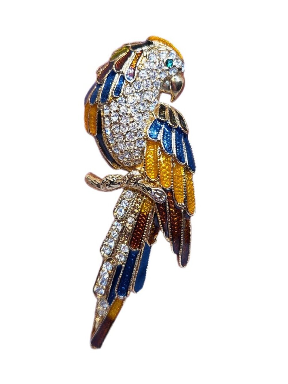 Vintage 1950s Parrot Crystal Brooch (Large)